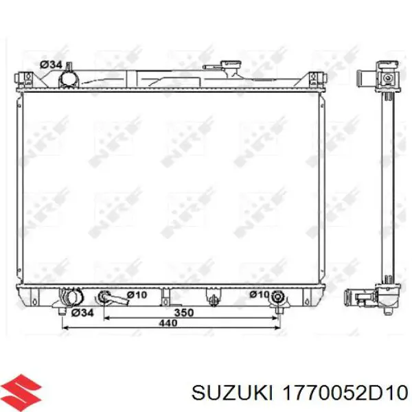 Радіатор охолодження двигуна 1770052D10 Suzuki