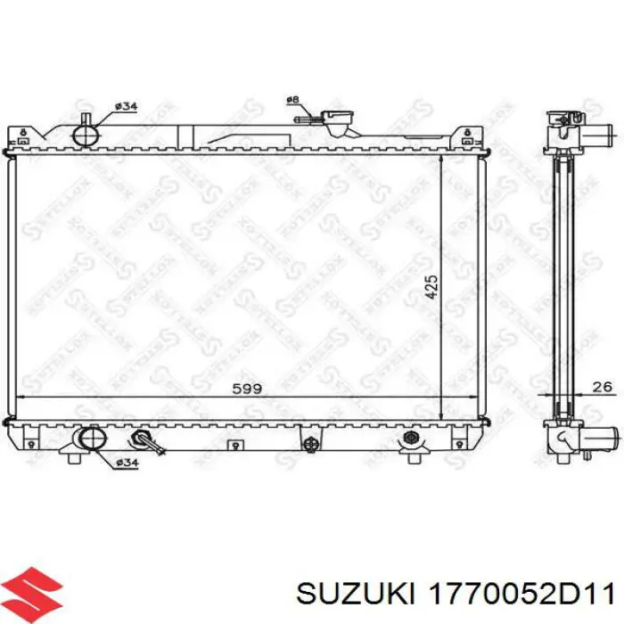 Радіатор основний Suzuki 1770052D11 ціна, від 82.75 USD