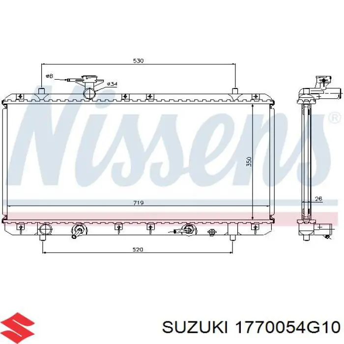 1770054G10 Suzuki Радіатор охолодження двигуна