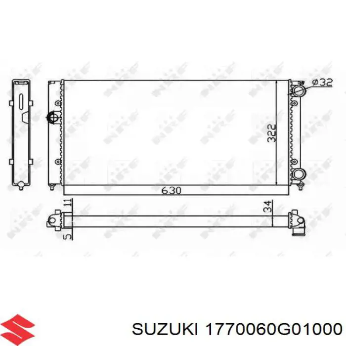 Радіатор основний Suzuki 1770060G01000 ціна, від 76.94 USD