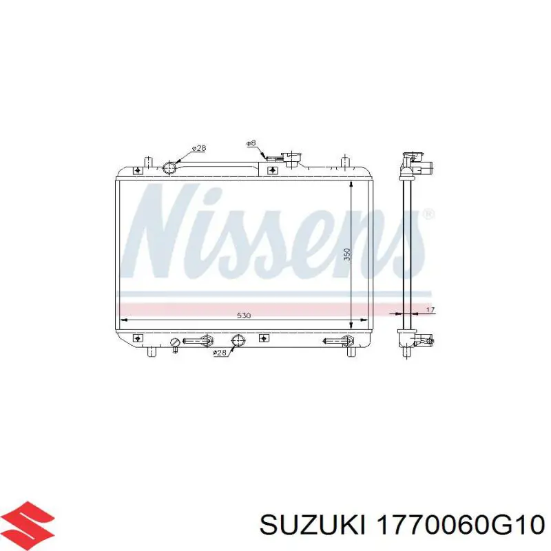 Радіатор 1770060G10 Suzuki