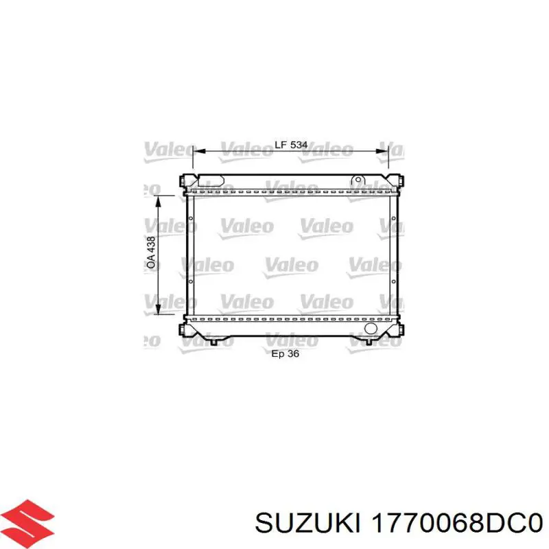 Радіатор охолодження двигуна 1770068DC0 Suzuki