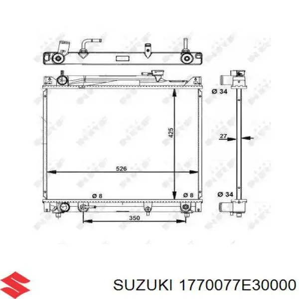 Купити 1770077E30000 Suzuki Радіатор двигуна