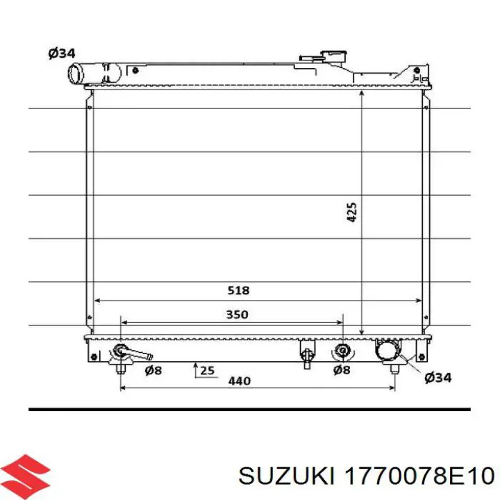 Радіатор основний Suzuki 1770078E10 ціна, від 93.77 USD