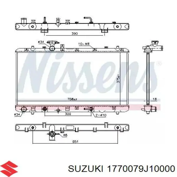 Купити 1770079J10000 Suzuki Радіатор двигуна