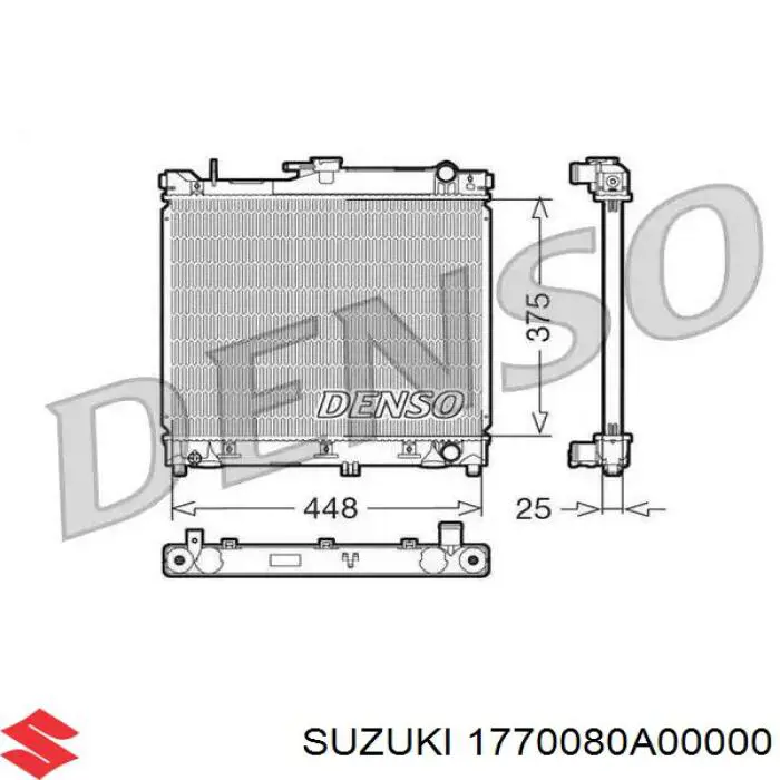 Купити 1770080A00000 Suzuki Радіатор двигуна