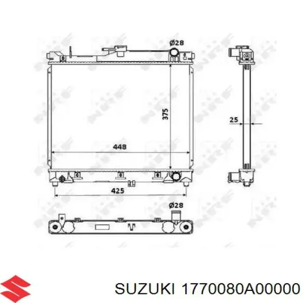 Радіатор основний Suzuki 1770080A00000 ціна, від 72.91 USD