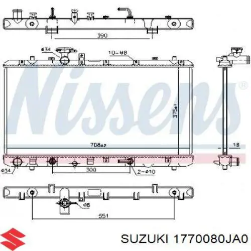 1770080JA0 Suzuki Радіатор охолодження двигуна