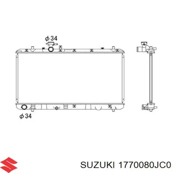 1770080JC0 Suzuki Радіатор охолодження двигуна