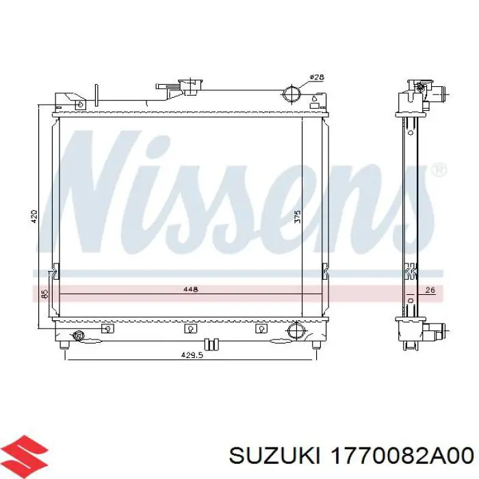 1770082A00 Suzuki Радіатор охолодження двигуна