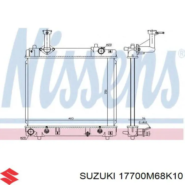17700M68K10 Suzuki Радіатор охолодження двигуна