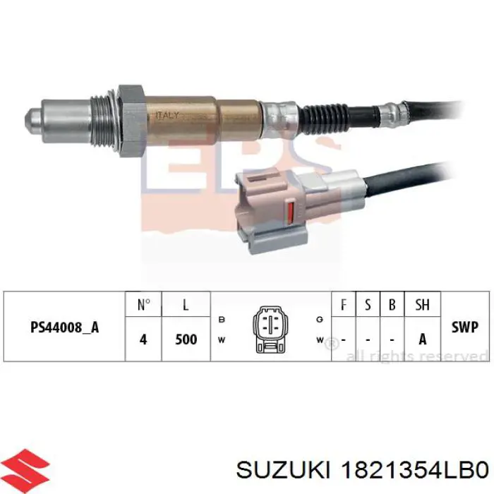 Лямбдазонд, датчик кисню після каталізатора Suzuki 1821354LB0 ціна, від 38.63 USD