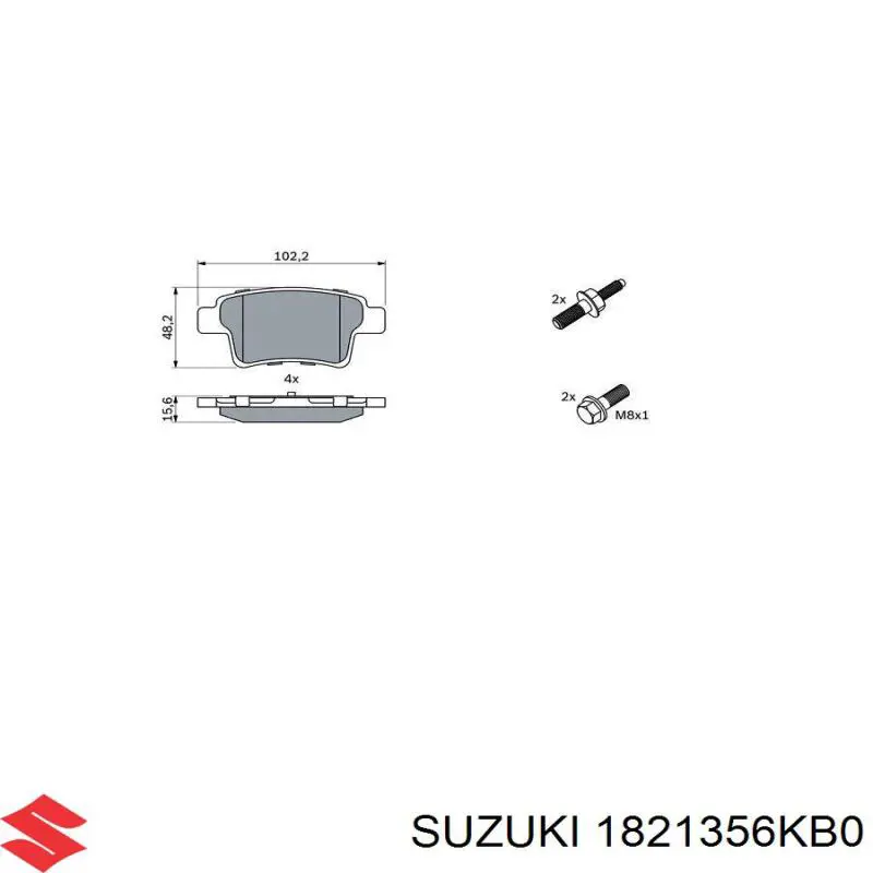 Лямбда-зонд, датчик кисню після каталізатора 1821356KB0 Suzuki