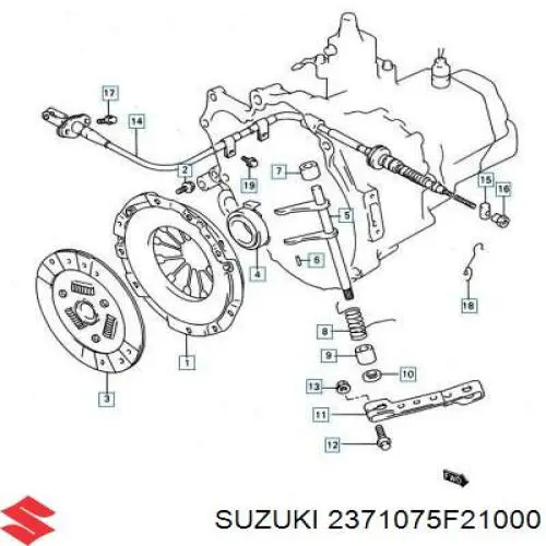 Трос зчеплення Suzuki 2371075F21000 ціна, від 19.02 USD