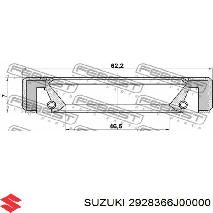 Сальник роздавальної коробки, первинного вала Suzuki 2928366J00000 ціна, від 4.61 USD
