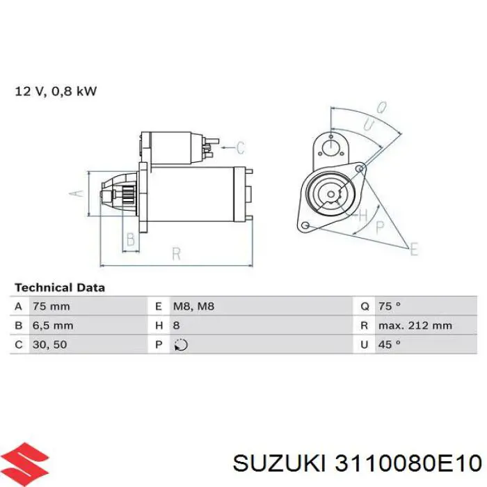  3110080E10000 Suzuki