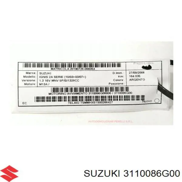 Стартер Suzuki 3110086G00 ціна, від 48.13 USD