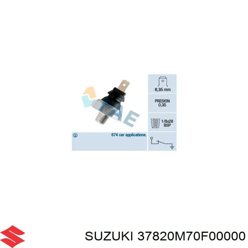 Купити 37820M70F00000 Suzuki Датчик тиску масла