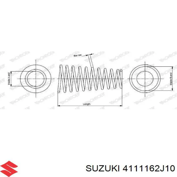 Пружина передня Suzuki 4111162J10 ціна, від 39.30 USD