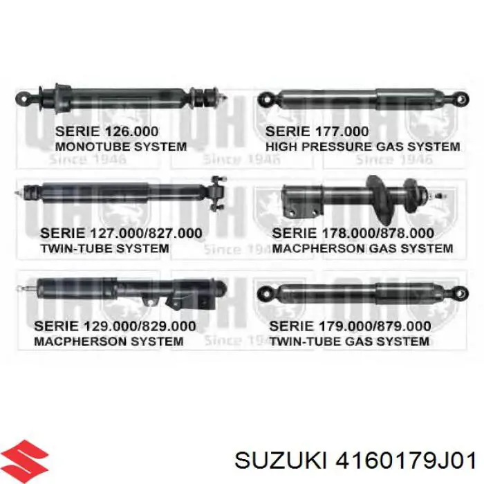 Амортизатор передній, правий 4160179J01 Suzuki