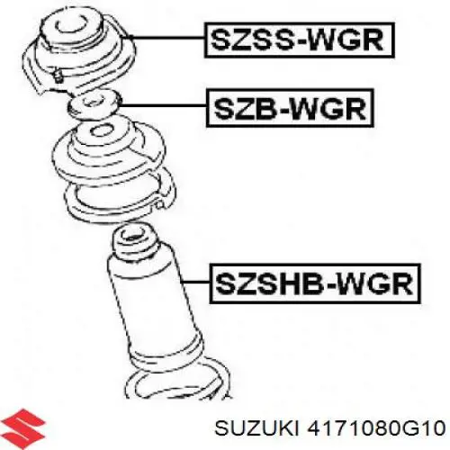 Опора стійки амортизатора переднього Suzuki 4171080G10 ціна, від 17.28 USD
