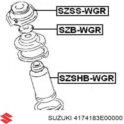 Підшипник опорний амортизатора, переднього 4174183E00000 Suzuki