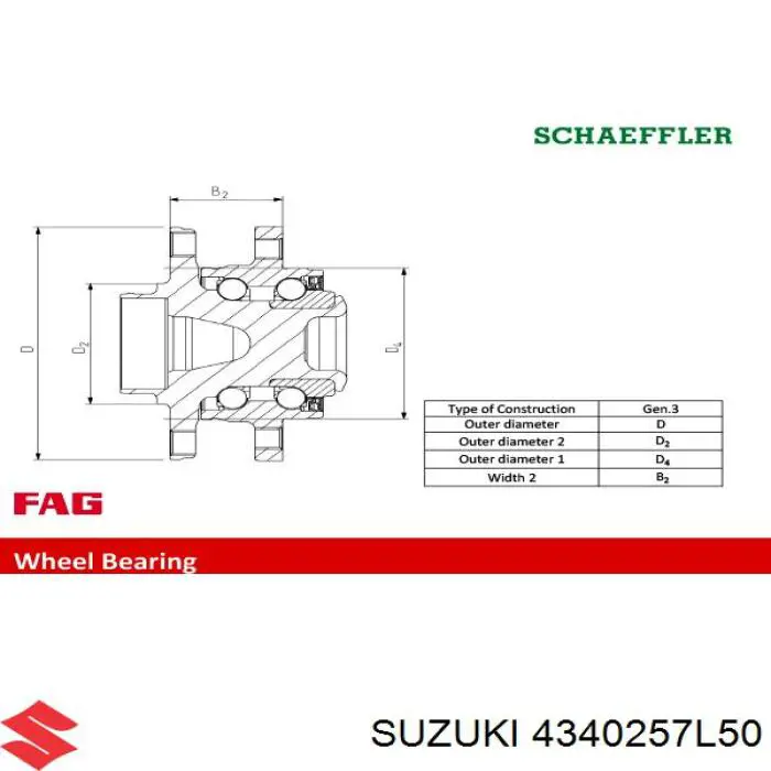 Купити 4340257L50 Suzuki Маточини передніх коліс
