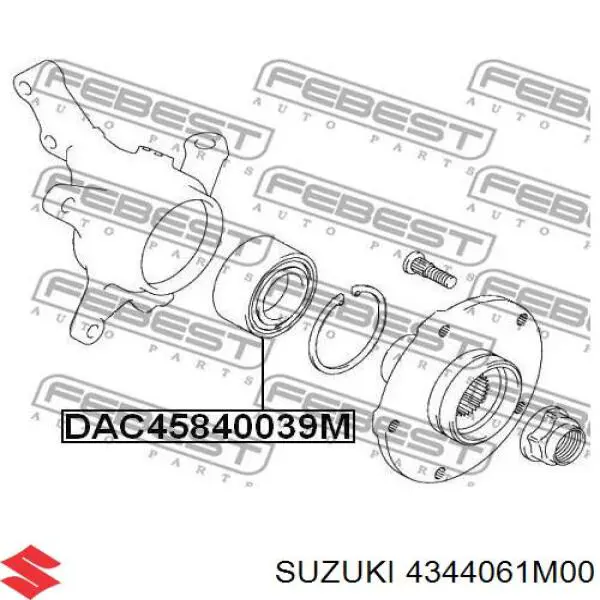 4344061M00 Suzuki підшипник маточини передньої