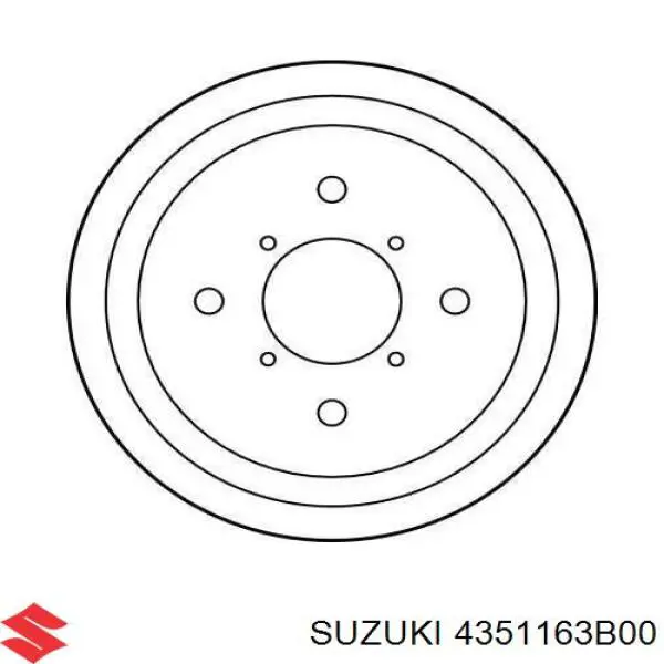 Барабан гальмівний задній 4351163B00 Suzuki