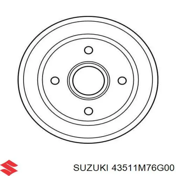 Барабан гальмівний задній 43511M76G00 Suzuki