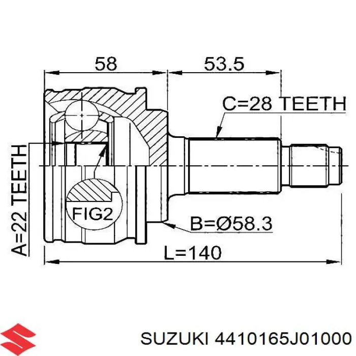 Купити 4410165J01000 Suzuki Піввісь права