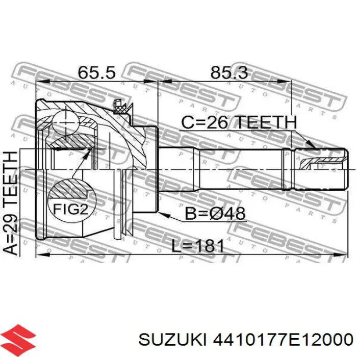 Піввісь (привід) передня, права Suzuki Grand Vitara XL-7 (Сузукі Гранд вітара)