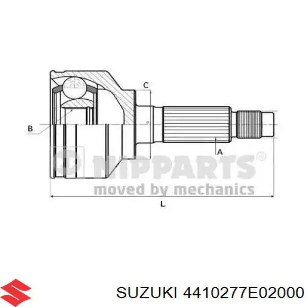 Піввісь (привід) передня, ліва 4410277E02000 Suzuki