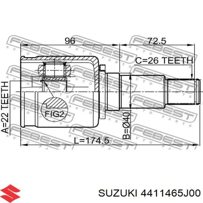 Купити 4411465J00 Suzuki ШРУС внутрішній правий