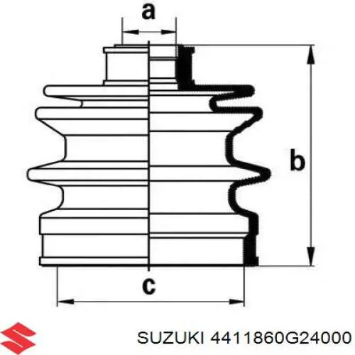 4411860G24000 Suzuki пильник шруса зовнішній, передній піввісі