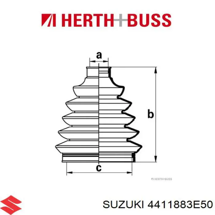 Купити 4411883E50 Suzuki Пильник ШРКШ зовнішній, задньої півосі