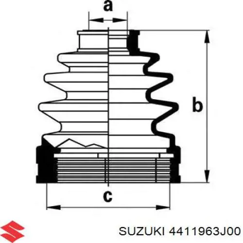 Пильник ШРУСа внутрішній, правий Suzuki 4411963J00 ціна, від 16.93 USD