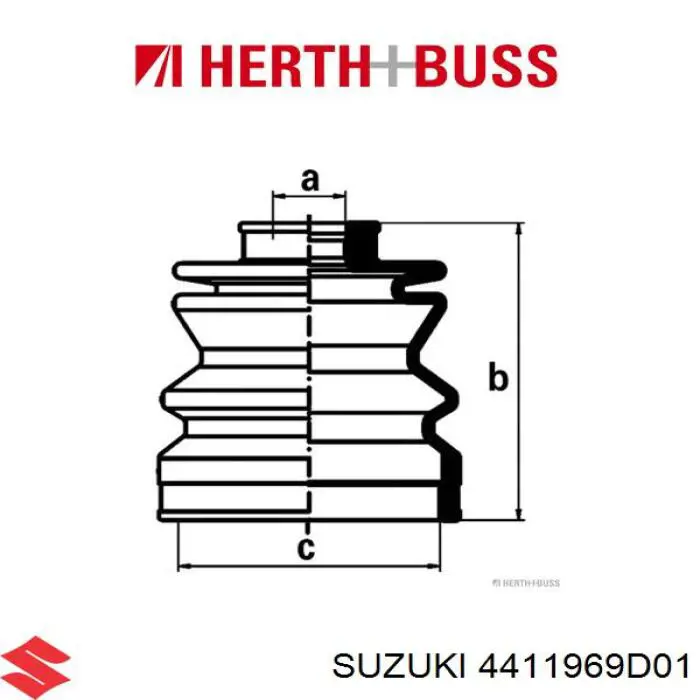 Пильник гранати внутрішній, передній півосі Suzuki 4411969D01 ціна, від 5.79 USD