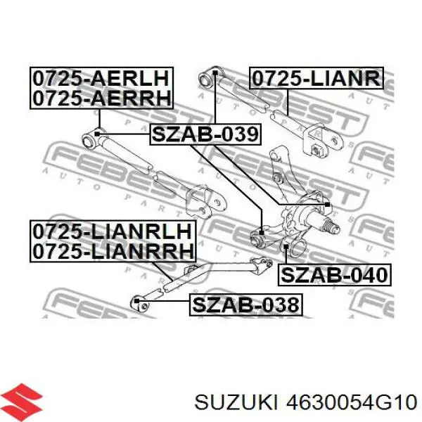 4630054G10 Suzuki тяга поперечна задньої підвіски
