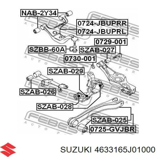 Купити 4633165J01000 Suzuki Сайлентблок задньої реактивної тяги