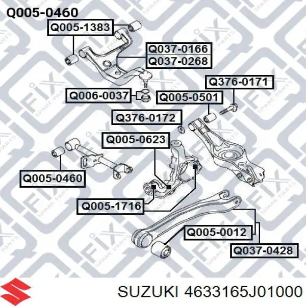 Сайлентблок задньої реактивної тяги Suzuki 4633165J01000 ціна, від 7.55 USD