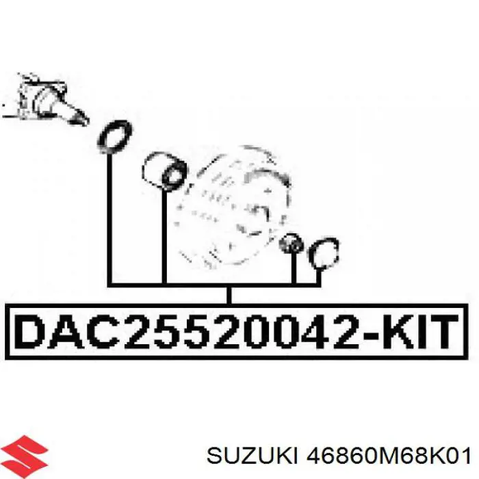 Підшипник маточини задньої Suzuki 46860M68K01 ціна, від 15.75 USD