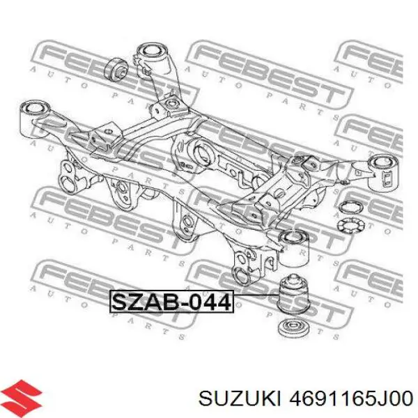4691165J00 Suzuki сайлентблок задньої балки/підрамника