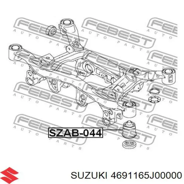 4691165J00000 Suzuki сайлентблок задньої балки/підрамника