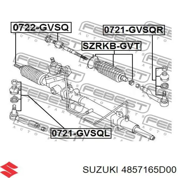 Пильник рульової тяги Suzuki 4857165D00 ціна, від 9.96 USD