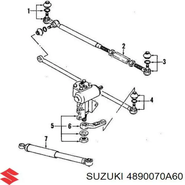 Купити 4890070A60 Suzuki Тяга рульова поздовжня, передньої підвіски