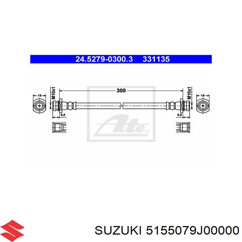 Купити 5155079J00000 Suzuki Гальмівні шланги передні