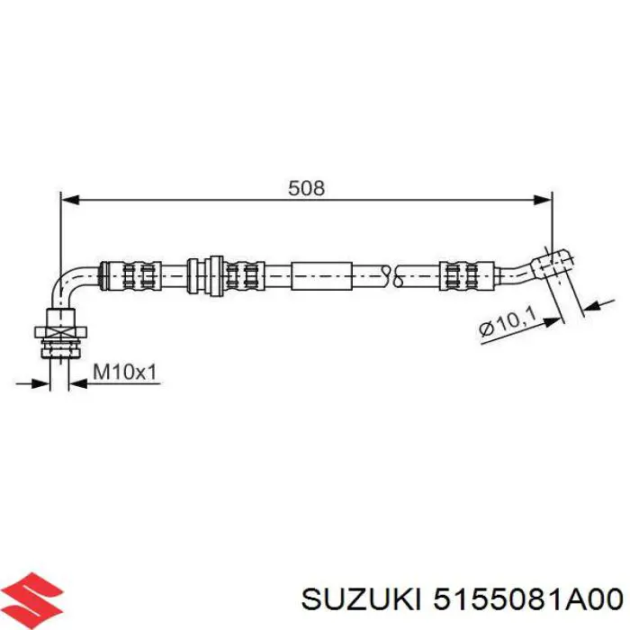 5155081A00 Suzuki Шланг гальмівний передній, лівий