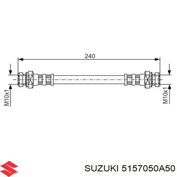 Шланг гальмівний задній Suzuki Wagon R+ (EM) (Сузукі Вагон р+)