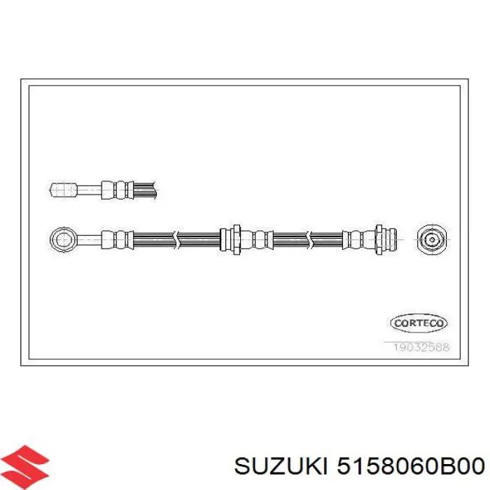 Шланг гальмівний передній 5158060B00 Suzuki